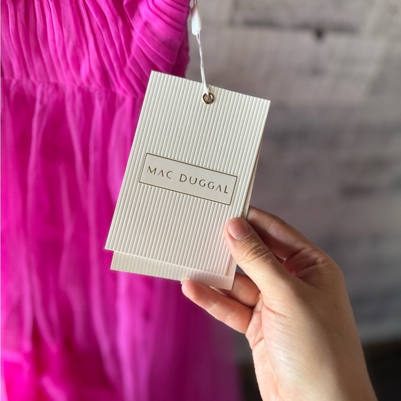 NWT Mac Duggal Fuchsia Pink High Low Gown Size 2 #68709 - Picture 4 of 6